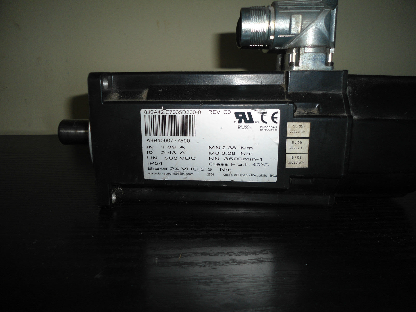 B&R Automation Servomotor 8JSA42.E7035D200-0