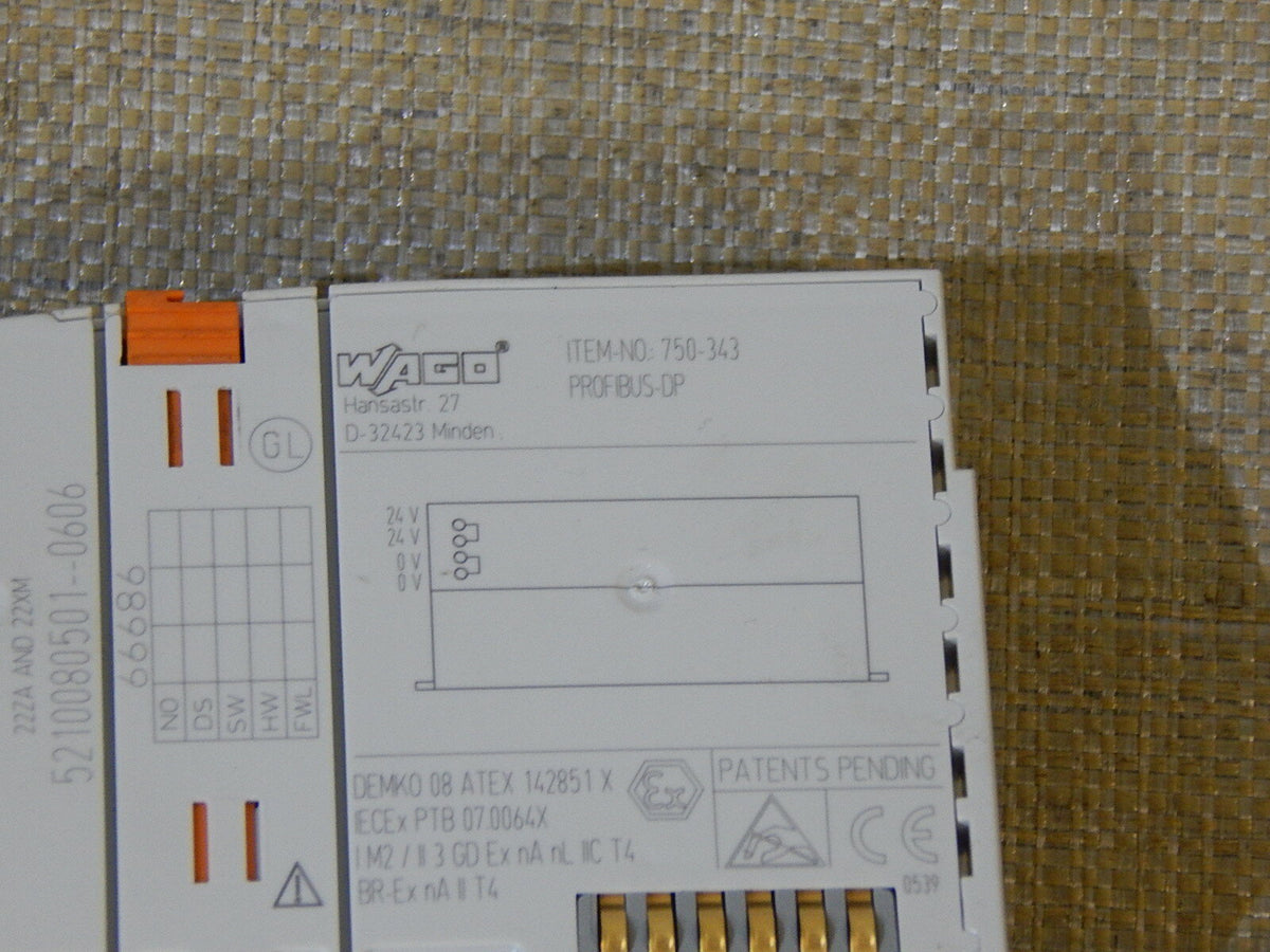  Wago 750-343 Profibus DP Feldbusskoppler used