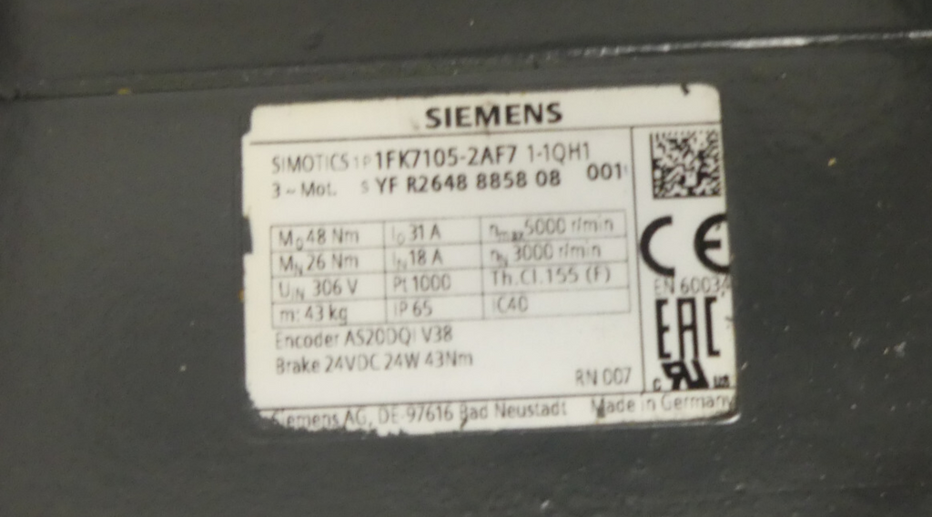 SIEMENS 1FK7105-2AF7 1-1QH1