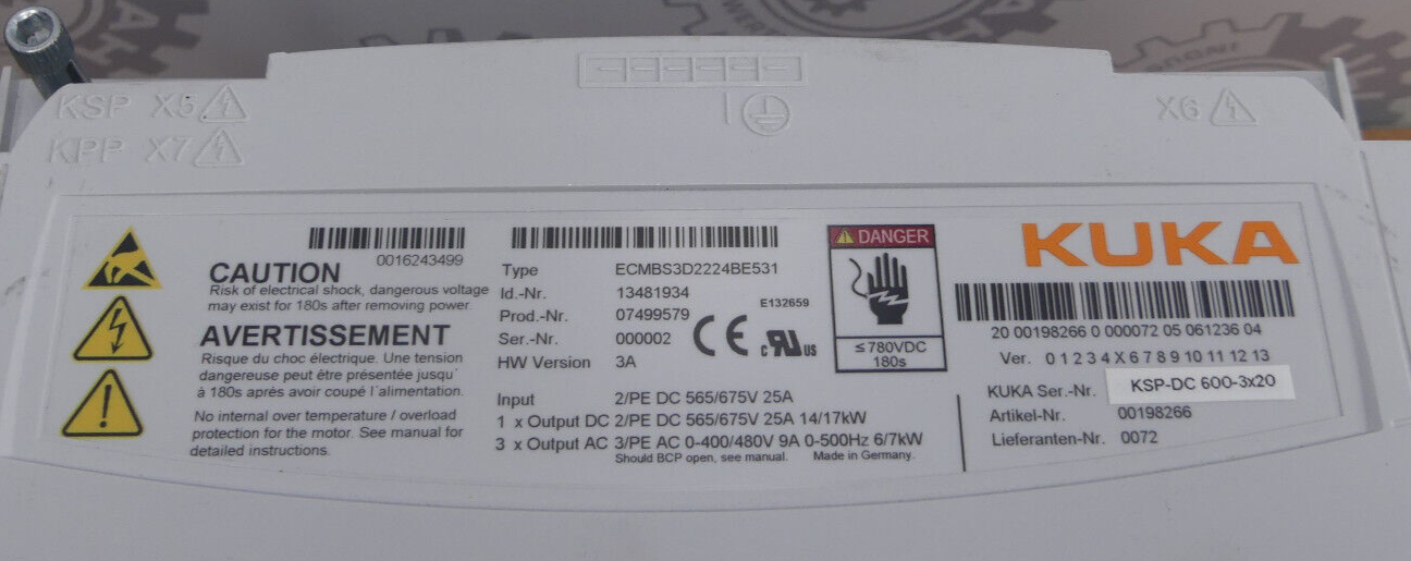 KUKA KSP 600-3x20 ECMBS3D2224BE531