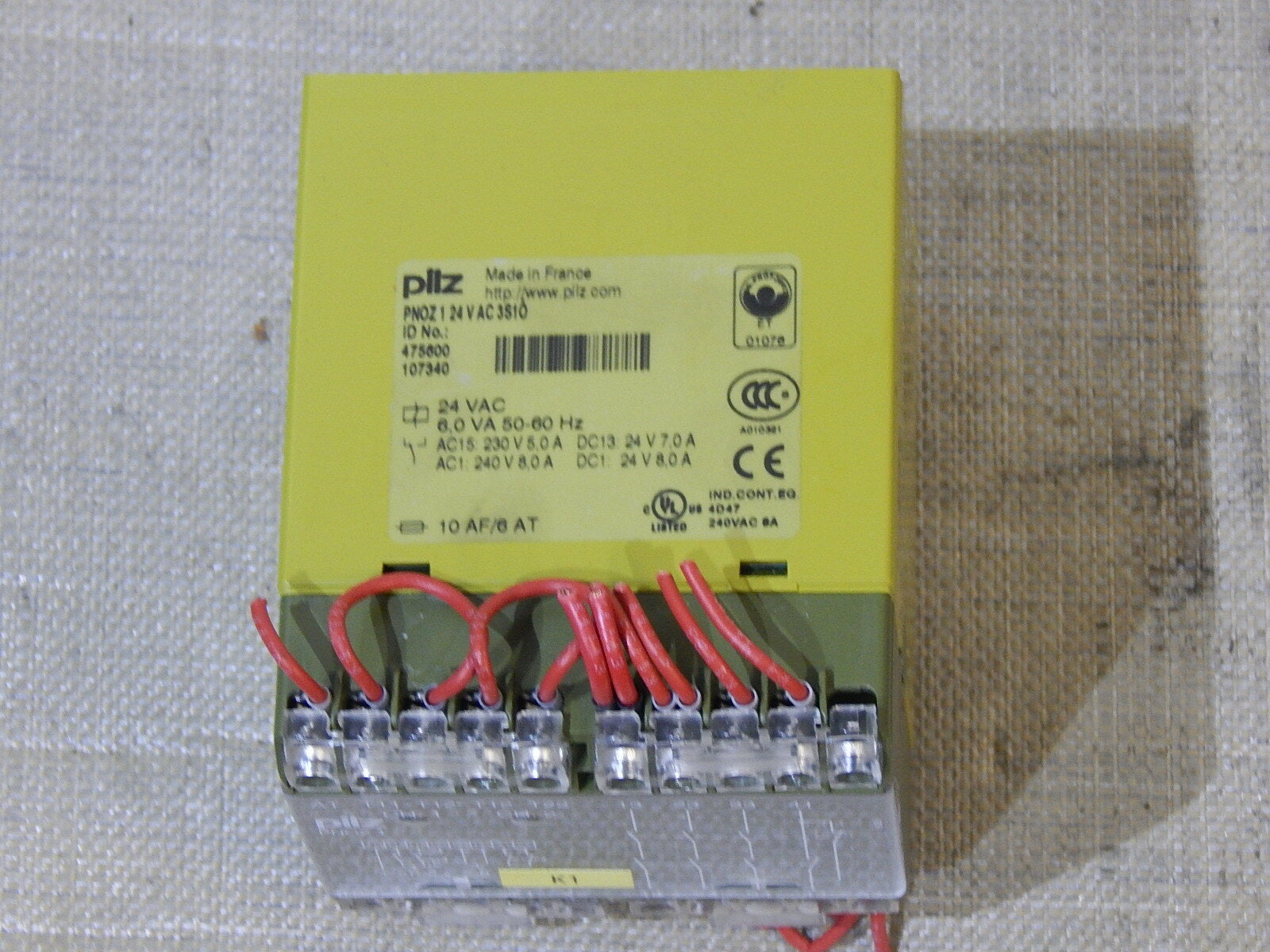  Pilz PNOZ1 24VAC 3S10 // PNOZ 1 24 VAC3S1O Relais 475600 107340 used