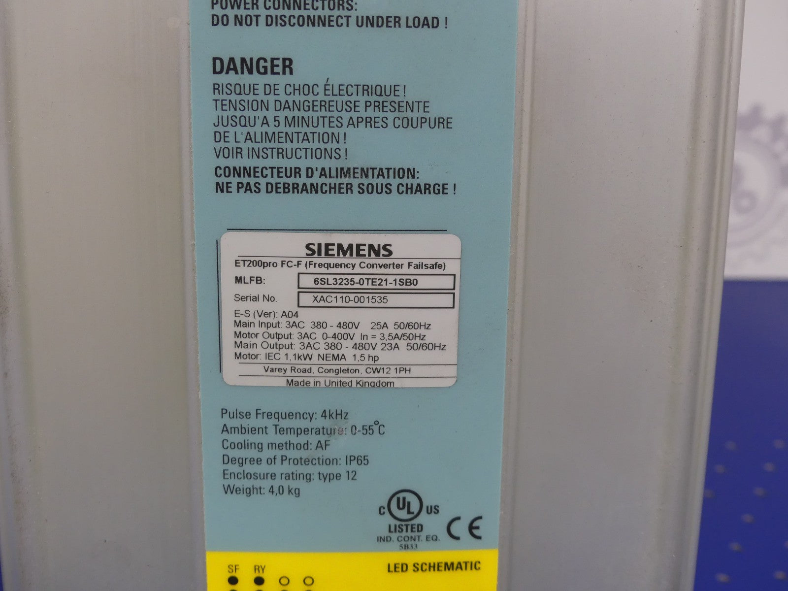 SIEMENS 6SL3235-0TE21-1SB0 + 6SL3260-2TA00-0AA0