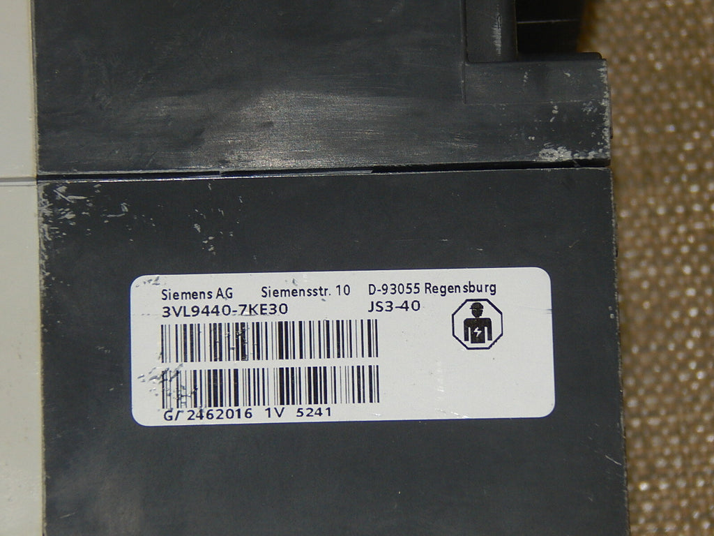  Siemens HJGA  3VL4140-3RR30-0AA0+3VL9440-7KE30  Leistungsschalter 400 A used