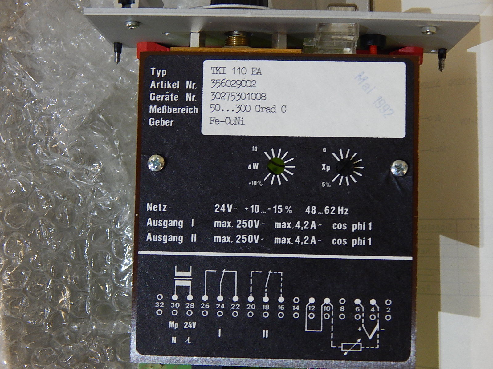 Schuntermann & Benninghoven Temperaturregler,TKI 110 EA New