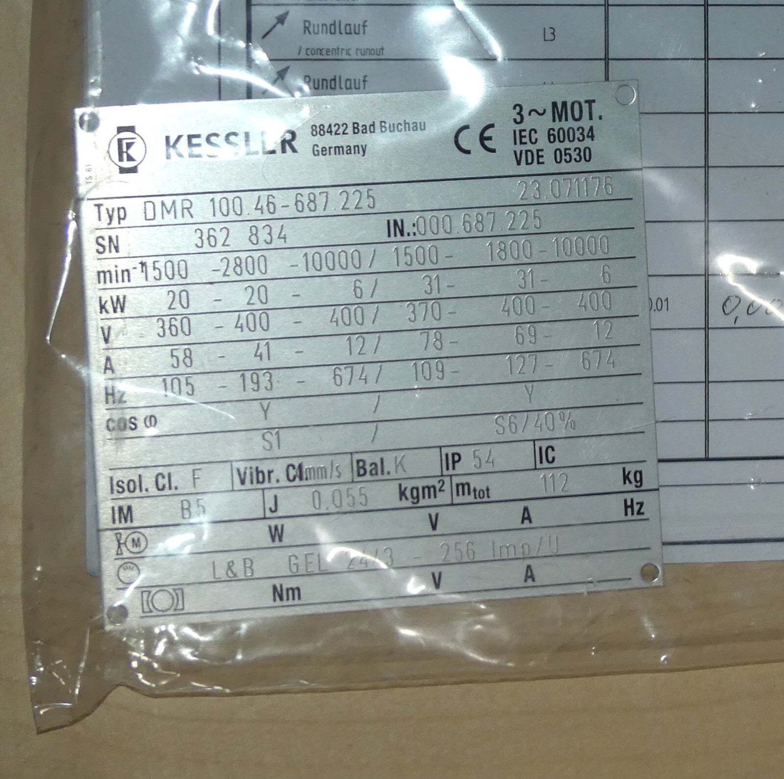 kessler spindle DMR 100.46-687.225  spindelmotor