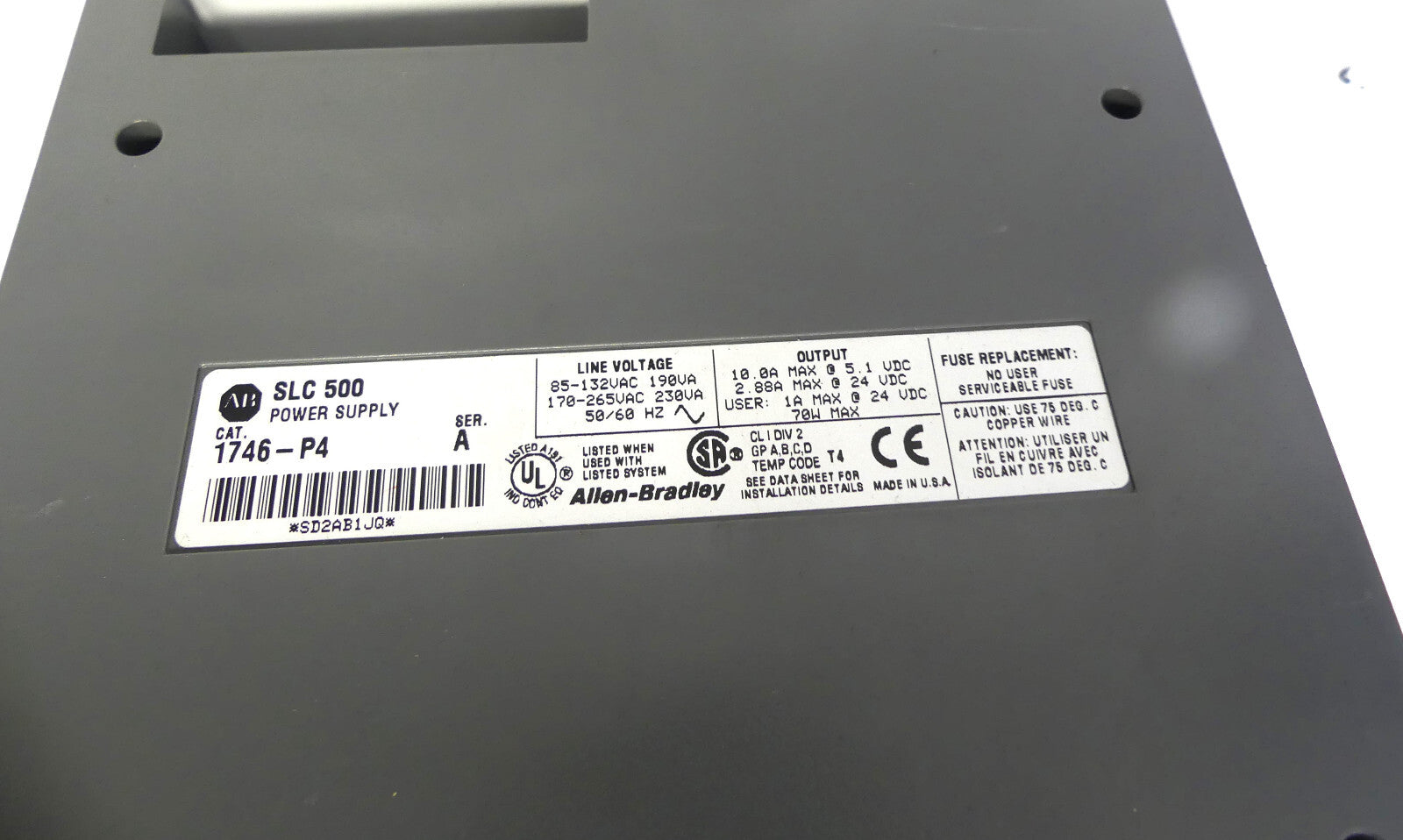 Allen Bradley SLC 500 1746-P4 + 9x 1746-BAS + 1x 1746-OBP16