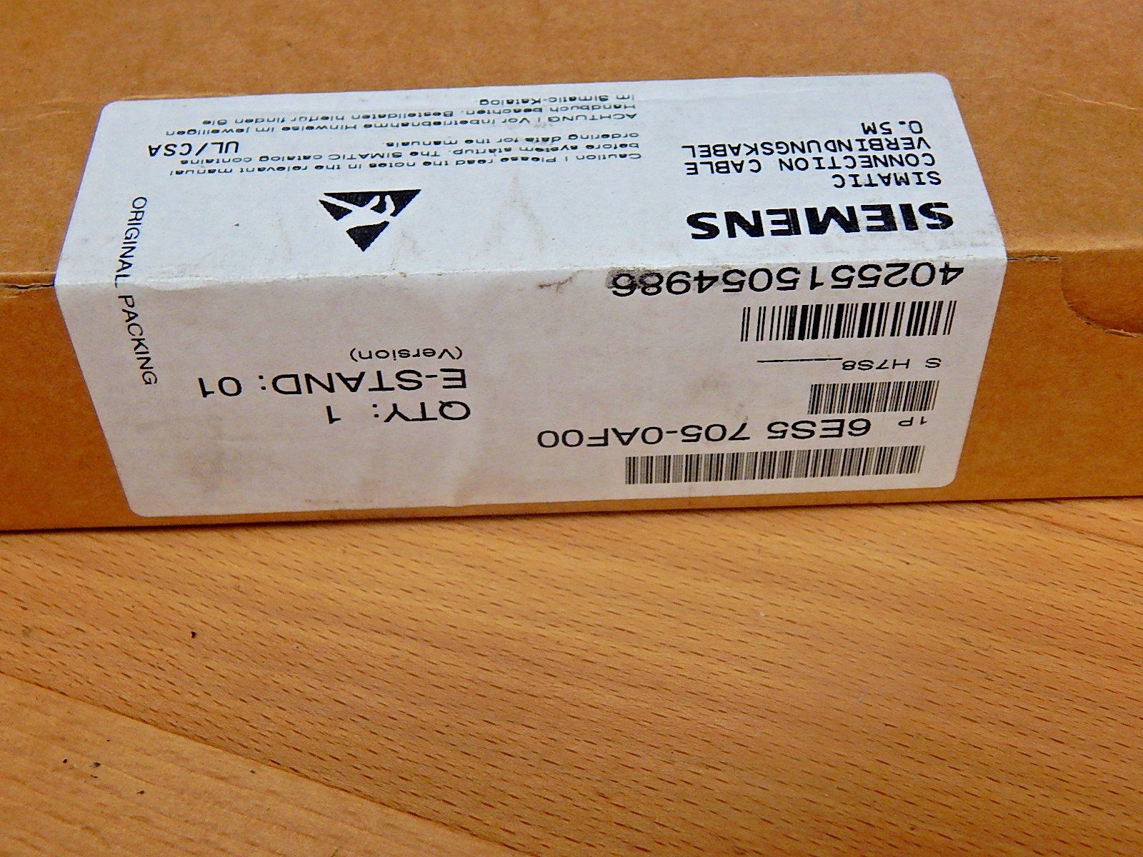 Siemens Simatic S5 6ES5705-0AF00 E-1 Connection Cable New