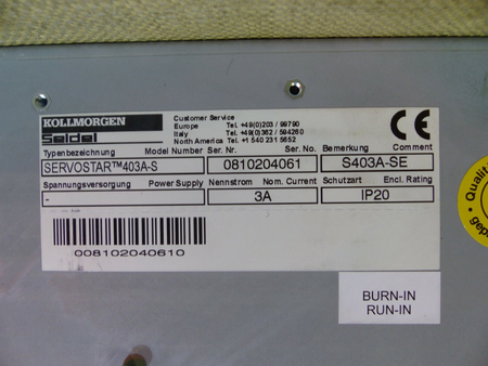 Kollmorgen Servostar 403A-S S403A-SE