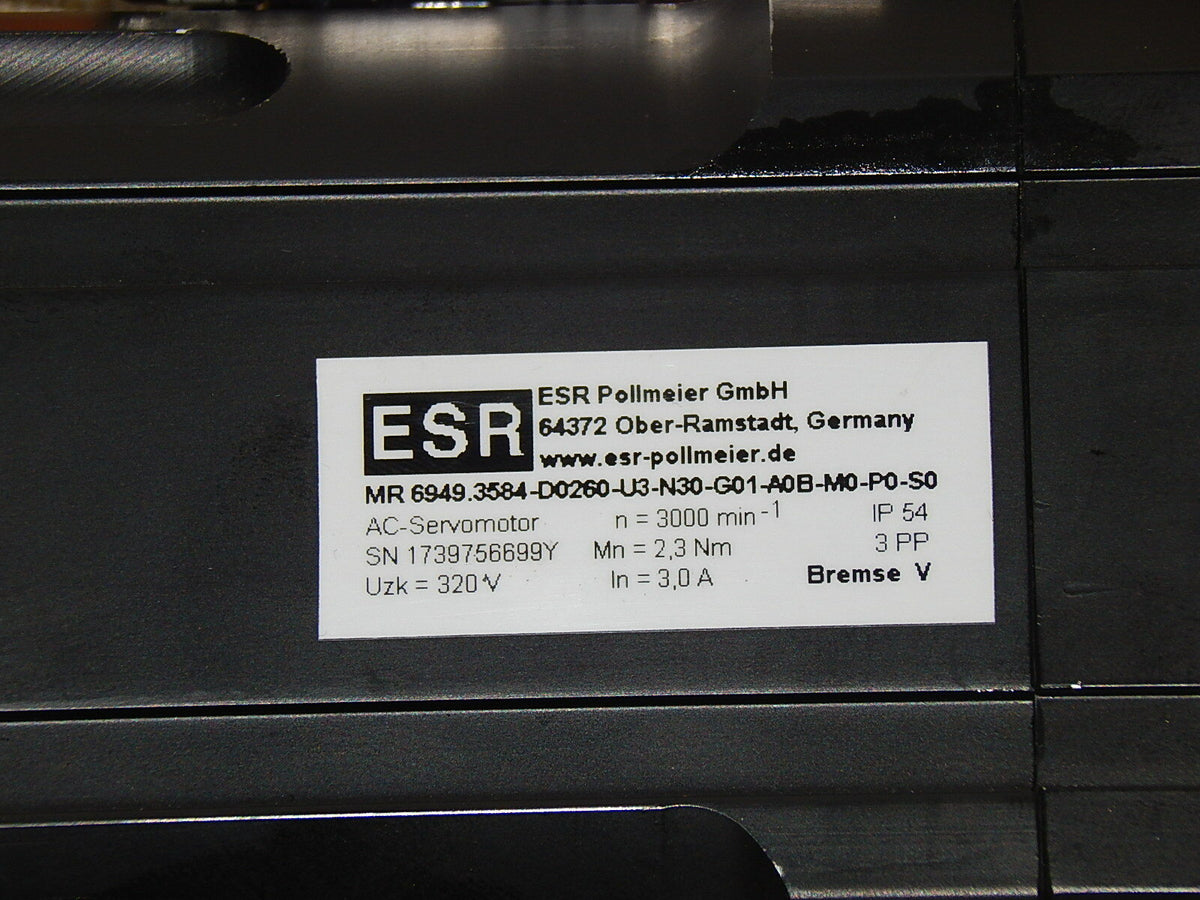 ESR Pollmeier Servomotor MR 6949.3584-D0260-U3-N30-G01-A0B-M0-P0-S0 used