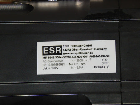 ESR Pollmeier Servomotor MR 6949.3584-D0260-U3-N30-G01-A0B-M0-P0-S0 used