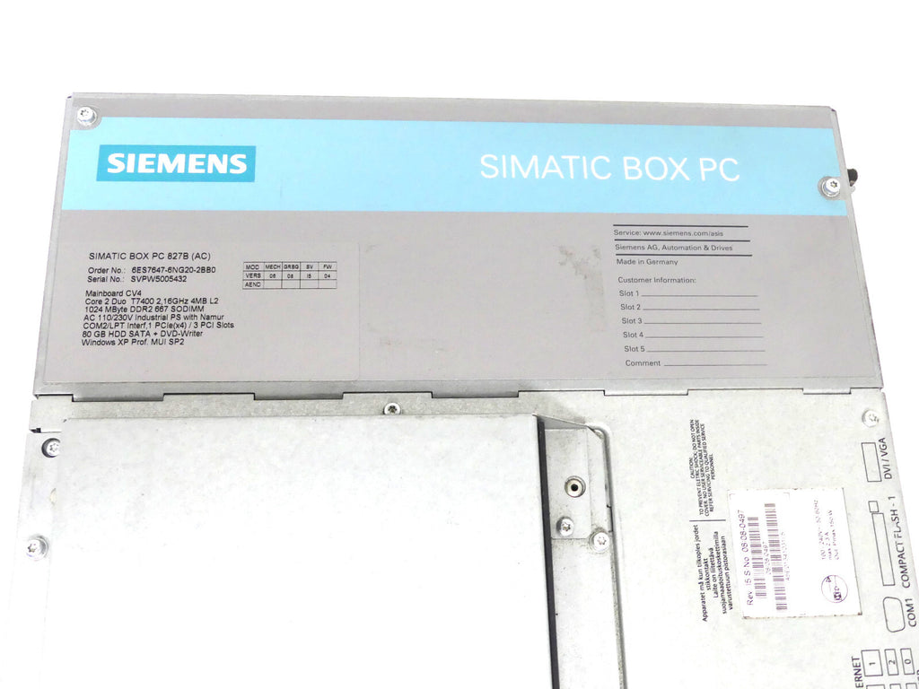 Siemens simatic Box PC 6ES7647-6NG20-2BB0