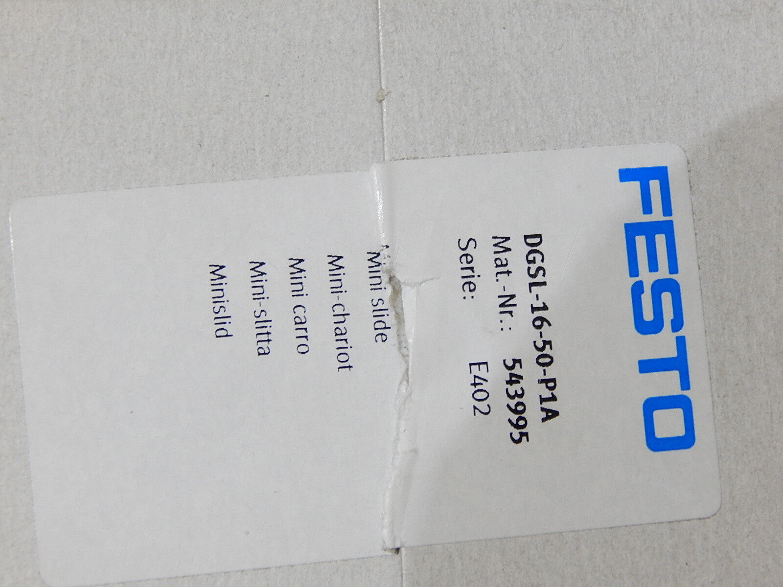 FESTO DGSL-16-50-P1A (543995) Mini-Schlitten  NEU 