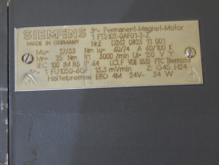 Siemens Permanent Magnet Motor 1FT5102-0AF01-2-Z + Heidenhain Drehgeber ROD 426B