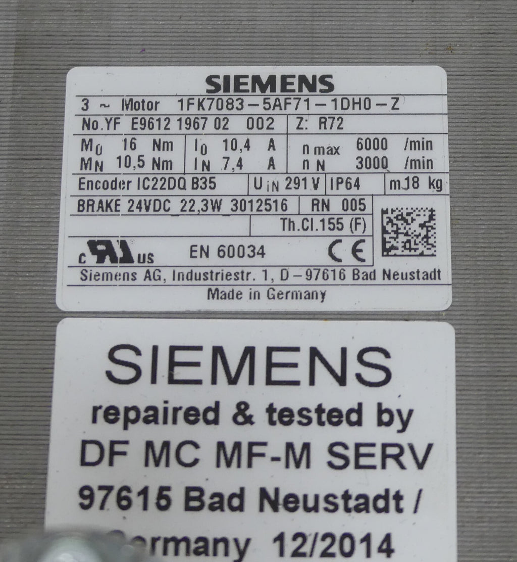 SIEMENS 1FK7083-5AF71-1DH0-Z
