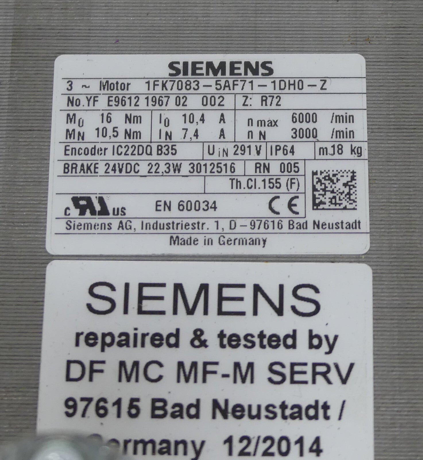 SIEMENS 1FK7083-5AF71-1DH0-Z