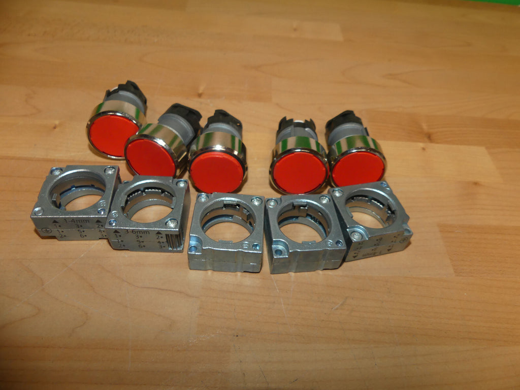 5xSiemens 3SB3 500-0AA21 Drucktaster rot