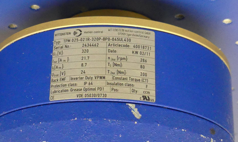 WITTENSTEIN TMP 025-021R-320P-BP0-045UL430