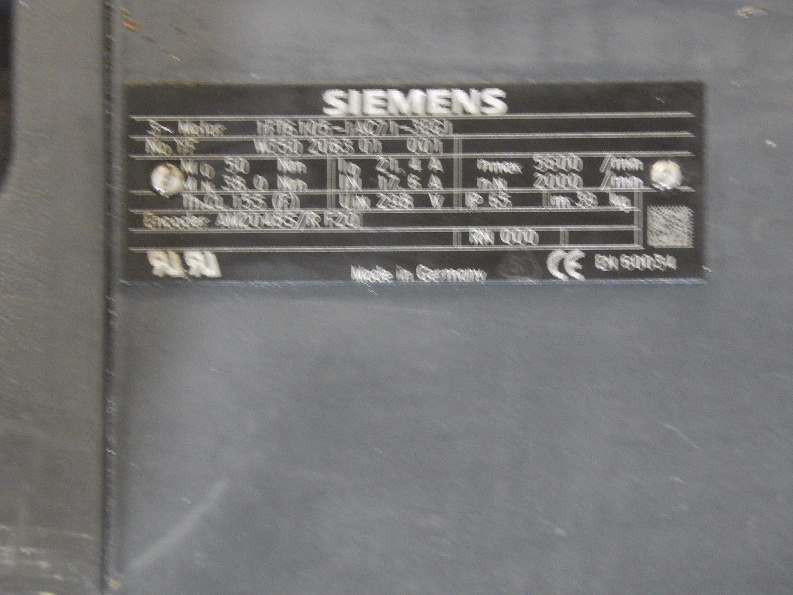 Siemens 3~Motor Typ:1FT6105-1AC71-3EG1 Used