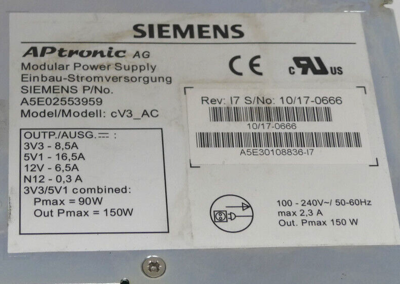 SIEMENS A5E30108836-17 APtronic AG SIEMENS P/No.A5E02553959