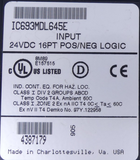 Fanuc IC693MDL645E Input 24VDC