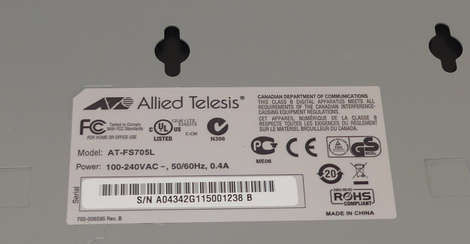 ALLEID TELESIS AT-FS705L eco friendly