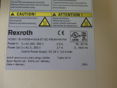 REXROTH HCS01.1E-W0008-A-03-B-ET-EC-PB-S4-NN-FW