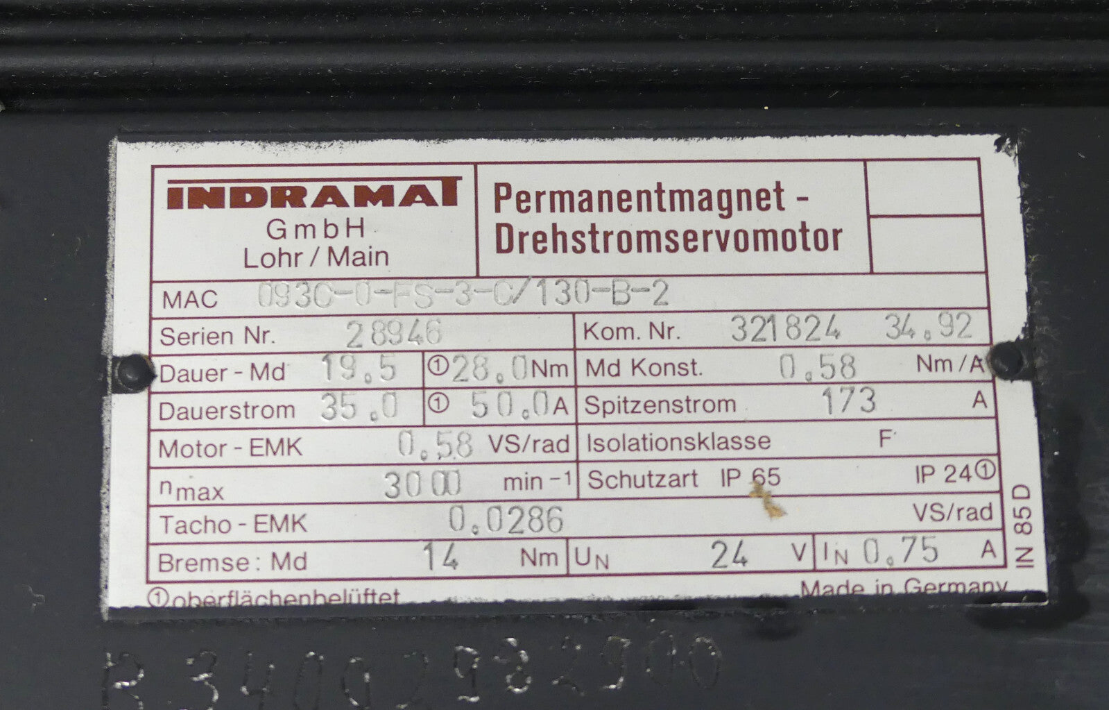Indramat MAC093C-0-FS-3-C/130B-2