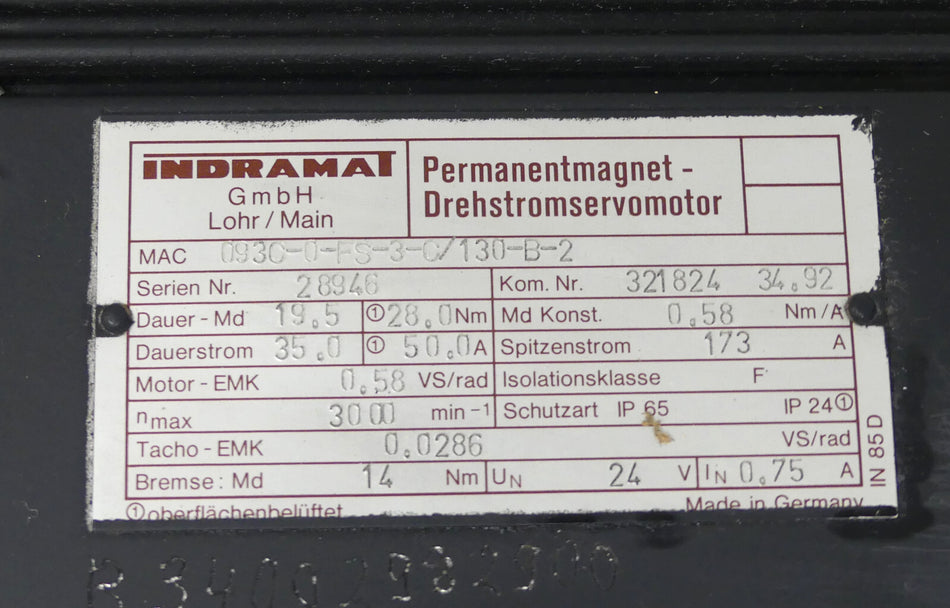 Indramat MAC093C-0-FS-3-C/130B-2