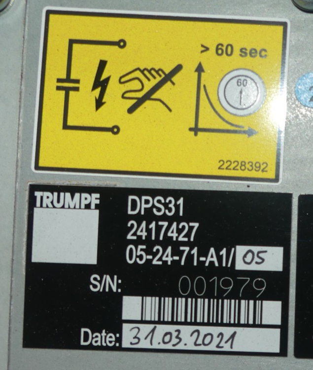TRUMPF DPS31 2417427 05-24-71-A1/05