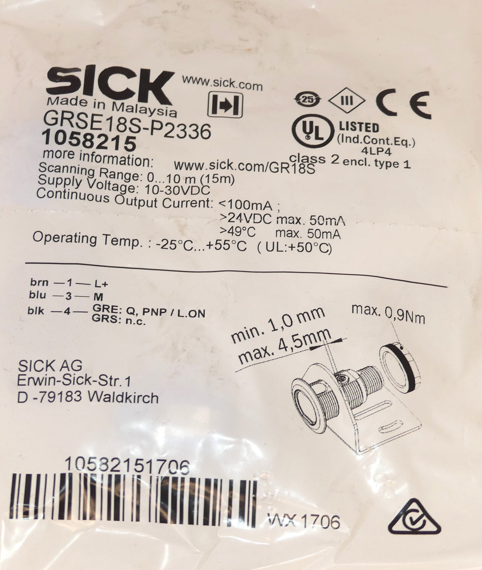 SICK GRSE18S-P2336  EIN packung  2 stück s.Bilder