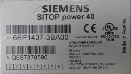 Siemens Sitop power 40  6EP1437-3BA00