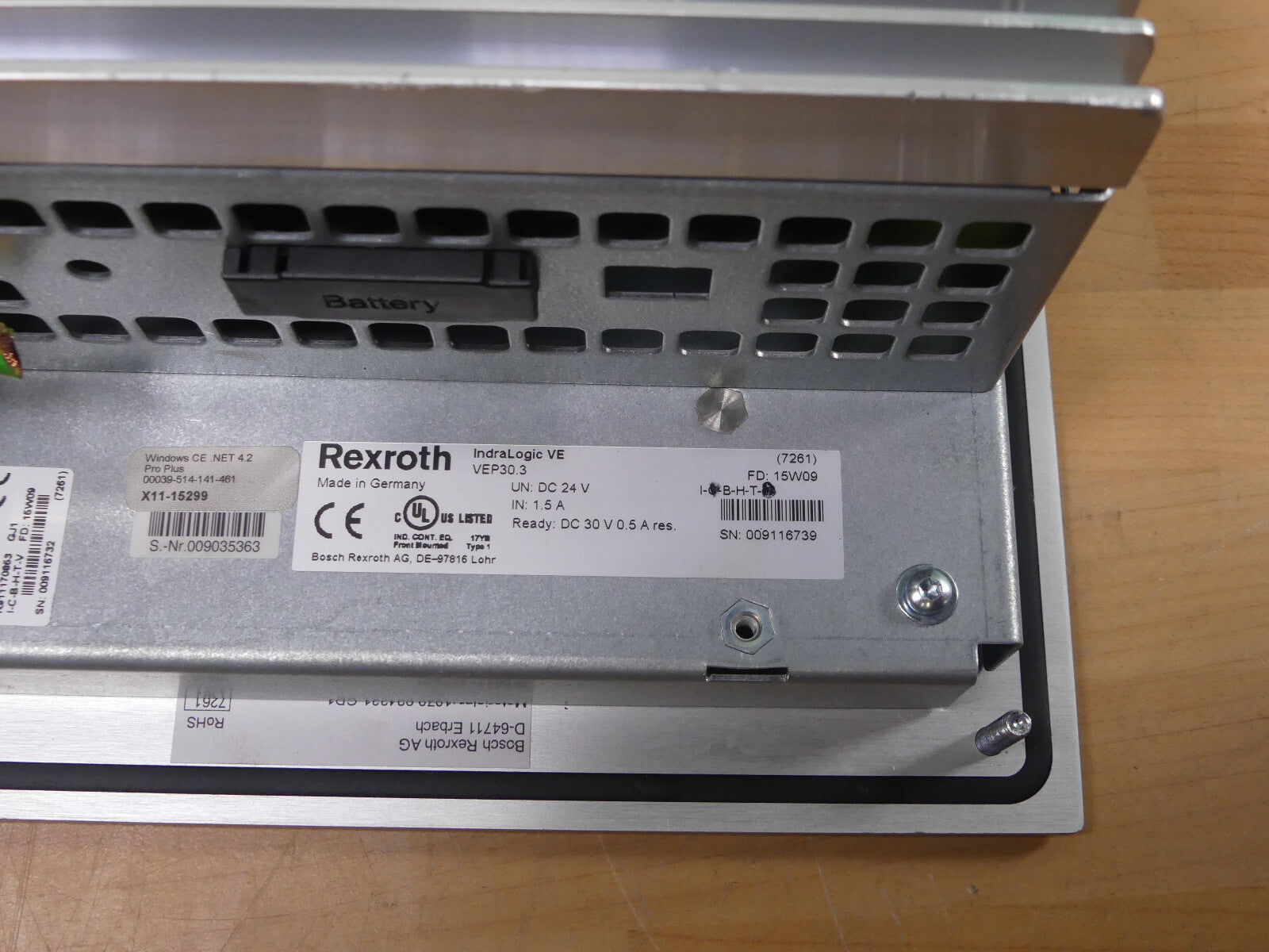 Rexroth IndraControl VEP 30 VEP30.3CCN-256NA-MAD-128-NN-FW Terminals Used