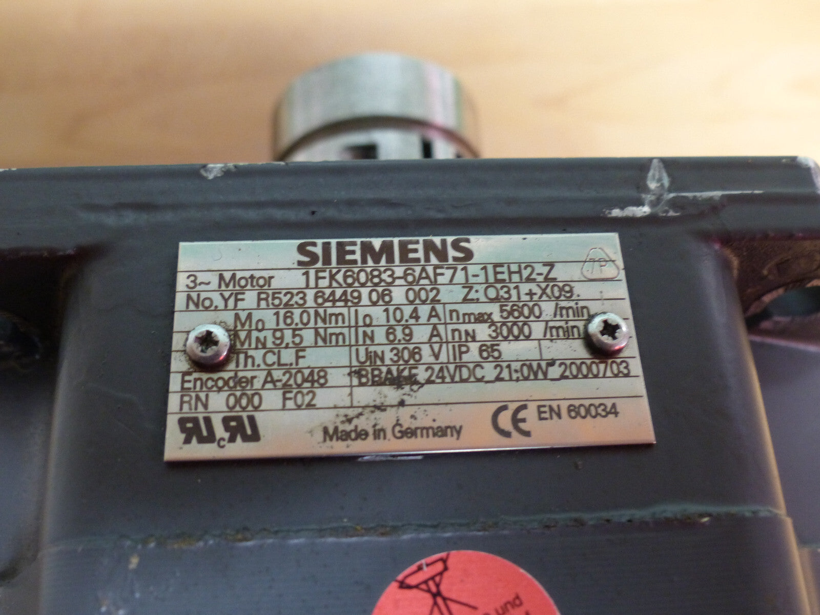 siemens 1fk6083-6af71-1eh2-z  1fk60836af711eh2z used s.Bilder