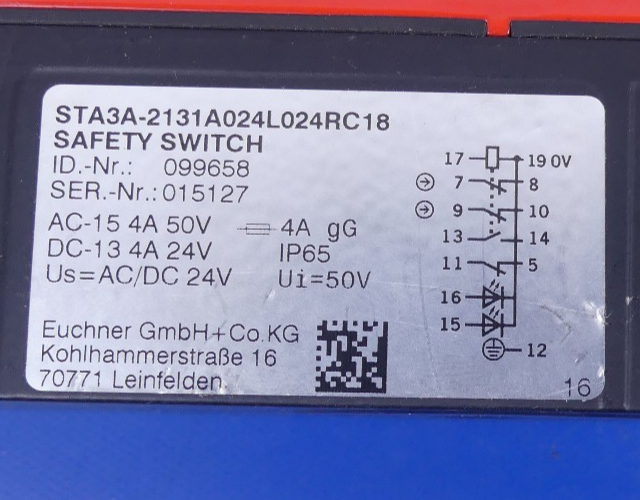 Euchner STA3A-2131A02L024RC18 safety switch