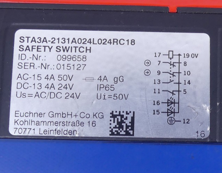 Euchner STA3A-2131A02L024RC18 safety switch