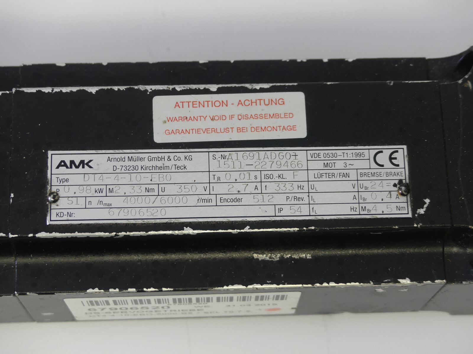 AMK DT4-4-10-EBO mit Getriebe SPL70/1