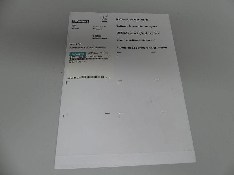 Siemens 6SL3054-4AG00-2AA0 Softwarelizenzen