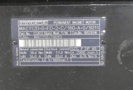 Indramat MAC112D-0-FD-2-C/180-A-0/S001 (ohne deckel)