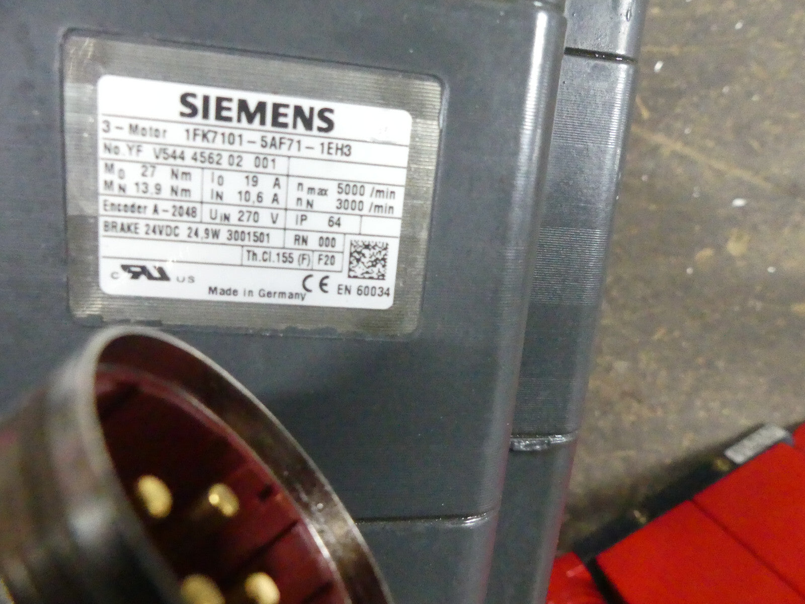 Siemens Servomotor 1FK7101-5AF71-1EH3 used s.Bilder