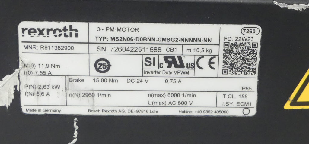 REXROTH MS2N06-D0BNN-CMSG2-NNNNN-NN