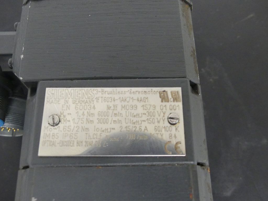 Siemens Servomotor 1FT6034-1AK71-4AG1 used s.Bilder