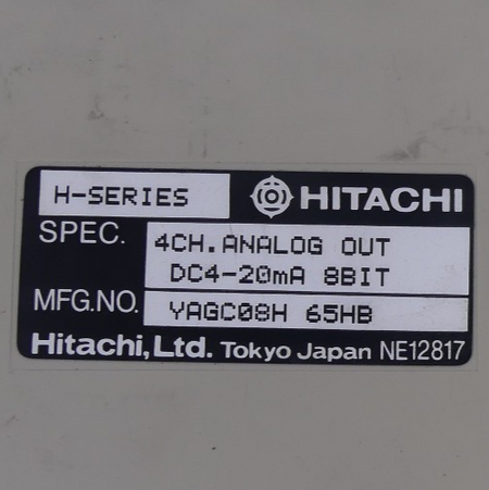 HITACHI YAGC08H 60HB Analog Out 4CH. DC4-20mA 8BIT