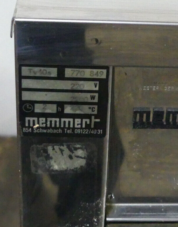 Memmert Tv40s Trockenschrank 220c