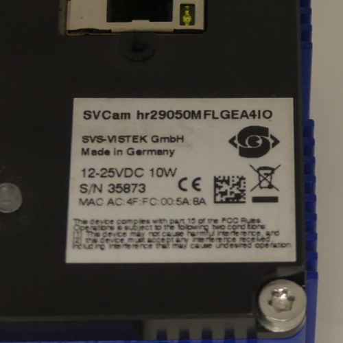 svs-Vistek  SVCAM HR29050MFLGEA4IO ccd Camera