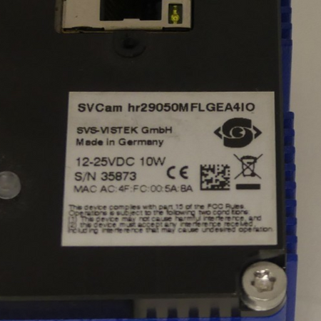 svs-Vistek  SVCAM HR29050MFLGEA4IO ccd Camera