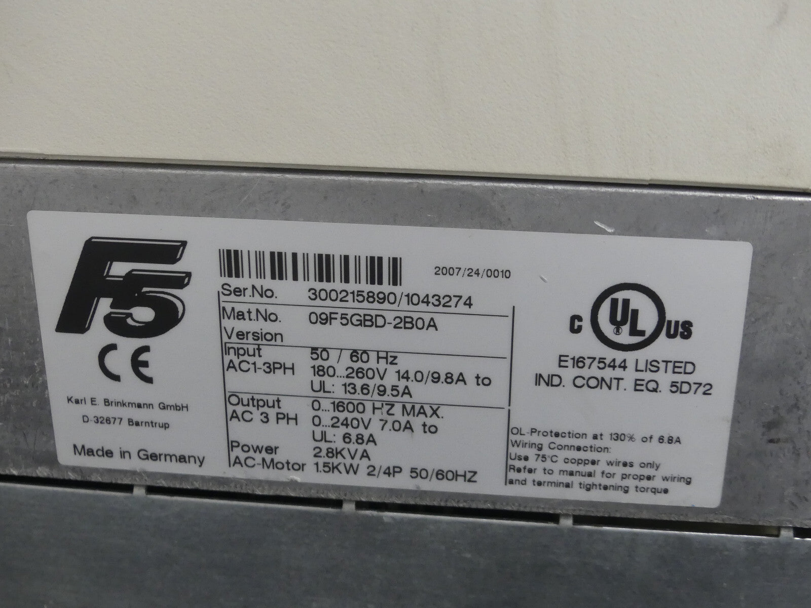 keb combivert 09.F5.GBD-2B0A