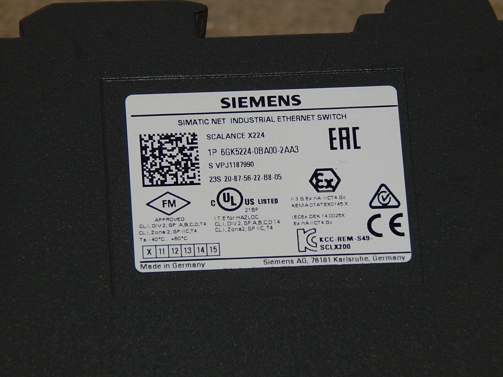  Siemens 6GK5224-0BA00-2AA3  Scalance  Simatic NET Ethernet Switch E.10