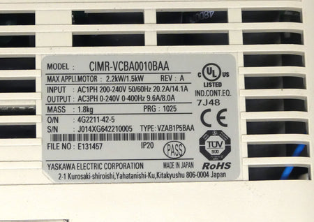 YASKAWA V1000 CIMR-VCBA0010BAA