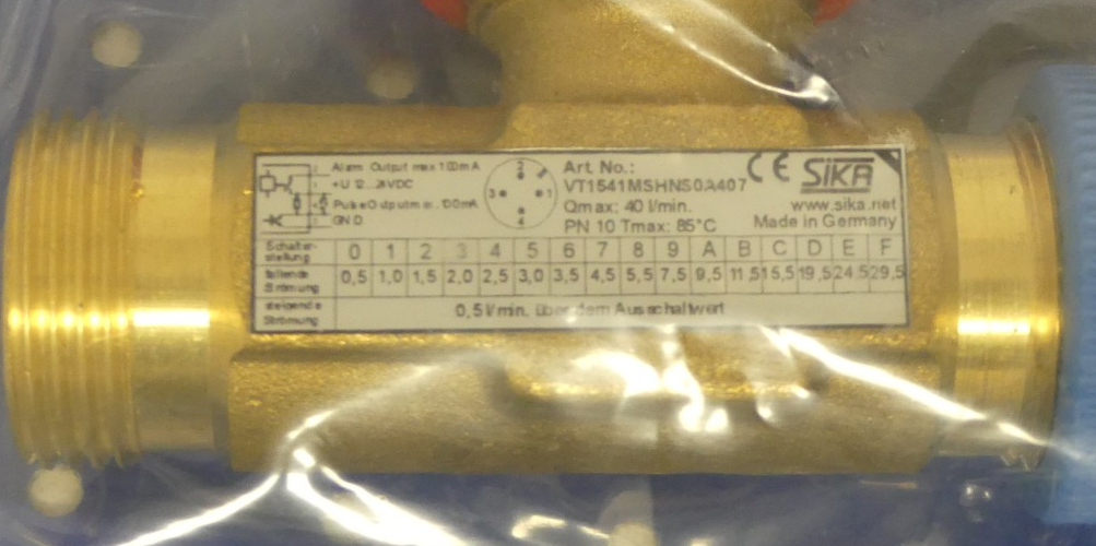 SIKA TURBINE FLOW SENSOR VT1541MSHNS0A407