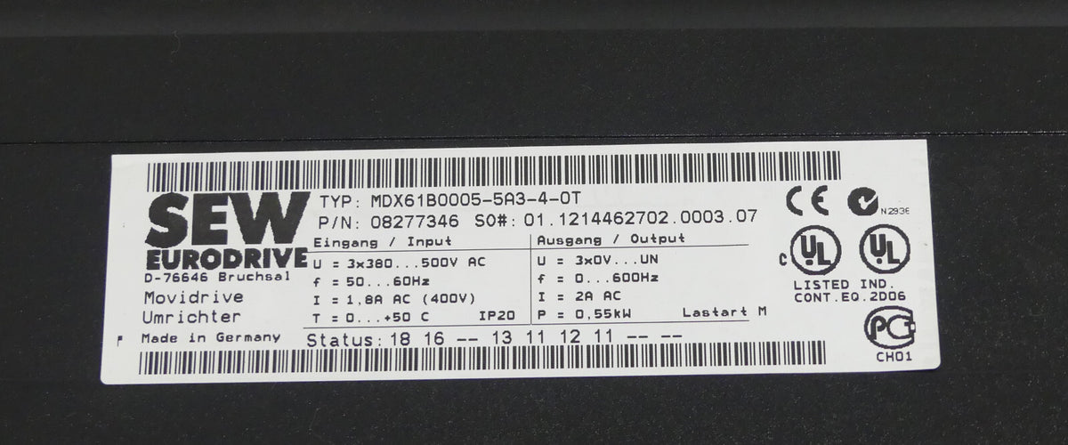 SEW MOVIDRIVE MDX61B0005-5A3-4-0T + DFP21B